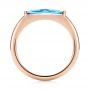 14k Rose Gold 14k Rose Gold Blue Topaz Stackable Fashion Ring - Front View -  103760 - Thumbnail