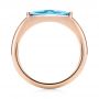 14k Rose Gold 14k Rose Gold Blue Topaz Stackable Fashion Ring - Front View -  103760 - Thumbnail