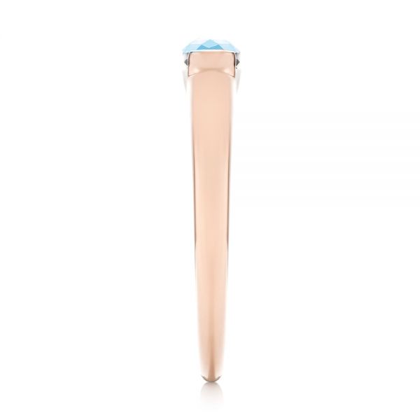 14k Rose Gold 14k Rose Gold Blue Topaz Stackable Fashion Ring - Side View - 103760