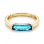 18k Yellow Gold 18k Yellow Gold Blue Topaz Stackable Fashion Ring - Flat View -  103760 - Thumbnail