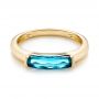 18k Yellow Gold 18k Yellow Gold Blue Topaz Stackable Fashion Ring - Flat View -  103760 - Thumbnail