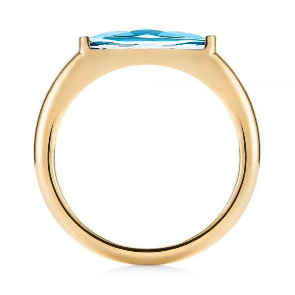 18k Yellow Gold 18k Yellow Gold Blue Topaz Stackable Fashion Ring - Front View -  103760