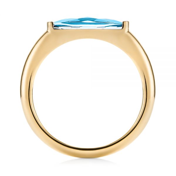 18k Yellow Gold 18k Yellow Gold Blue Topaz Stackable Fashion Ring - Front View - 103760