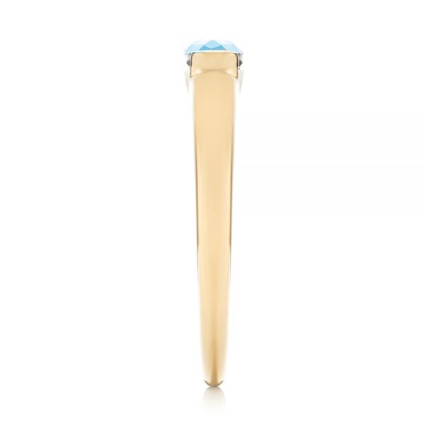 18k Yellow Gold 18k Yellow Gold Blue Topaz Stackable Fashion Ring - Side View - 103760