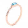 18k Rose Gold 18k Rose Gold Blue Topaz And Diamond Fashion Ring - Three-Quarter View -  106619 - Thumbnail