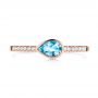 18k Rose Gold 18k Rose Gold Blue Topaz And Diamond Fashion Ring - Top View -  106619 - Thumbnail