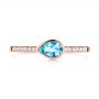 18k Rose Gold 18k Rose Gold Blue Topaz And Diamond Fashion Ring - Top View -  106619 - Thumbnail
