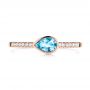 14k Rose Gold 14k Rose Gold Blue Topaz And Diamond Fashion Ring - Top View -  106619 - Thumbnail