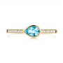 14k Yellow Gold 14k Yellow Gold Blue Topaz And Diamond Fashion Ring - Top View -  106619 - Thumbnail