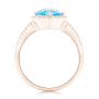 18k Rose Gold 18k Rose Gold Blue Topaz And Diamond Halo Ring - Front View -  102617 - Thumbnail