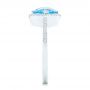 14k White Gold Blue Topaz And Diamond Halo Ring - Side View -  102617 - Thumbnail