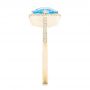 14k Yellow Gold 14k Yellow Gold Blue Topaz And Diamond Halo Ring - Side View -  102617 - Thumbnail