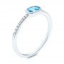 Blue Topaz And Diamond Ring - Three-Quarter View -  106569 - Thumbnail
