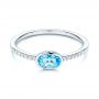 Blue Topaz And Diamond Ring - Flat View -  106569 - Thumbnail