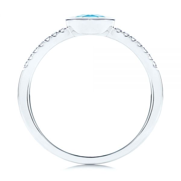 Blue Topaz And Diamond Ring - Front View - 106569