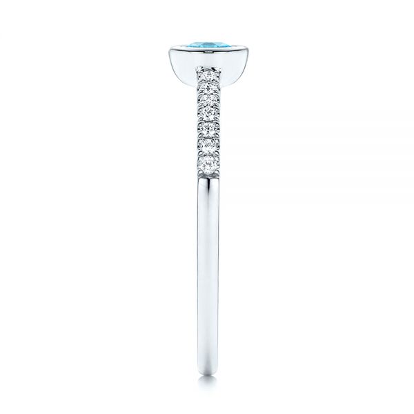Blue Topaz And Diamond Ring - Side View - 106569