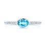 Blue Topaz And Diamond Ring - Top View -  106569 - Thumbnail