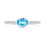 Blue Topaz And Diamond Ring - Top View -  106569 - Thumbnail