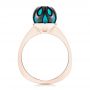 18k Rose Gold 18k Rose Gold Carved Turquoise Tahitian Pearl And Diamond Ring - Front View -  103246 - Thumbnail