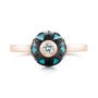 14k Rose Gold 14k Rose Gold Carved Turquoise Tahitian Pearl And Diamond Ring - Top View -  103246 - Thumbnail
