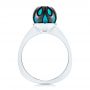 18k White Gold 18k White Gold Carved Turquoise Tahitian Pearl And Diamond Ring - Front View -  103246 - Thumbnail