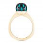 14k Yellow Gold 14k Yellow Gold Carved Turquoise Tahitian Pearl And Diamond Ring - Front View -  103246 - Thumbnail