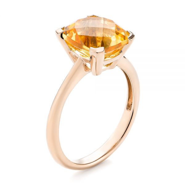 14k Rose Gold 14k Rose Gold Citrine Solitaire Fashion Ring - Three-Quarter View -  104590