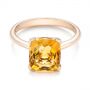 18k Rose Gold 18k Rose Gold Citrine Solitaire Fashion Ring - Flat View -  104590 - Thumbnail