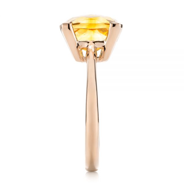 18k Rose Gold 18k Rose Gold Citrine Solitaire Fashion Ring - Side View -  104590