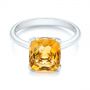 14k White Gold 14k White Gold Citrine Solitaire Fashion Ring - Flat View -  104590 - Thumbnail