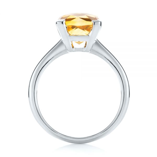 18k White Gold 18k White Gold Citrine Solitaire Fashion Ring - Front View -  104590