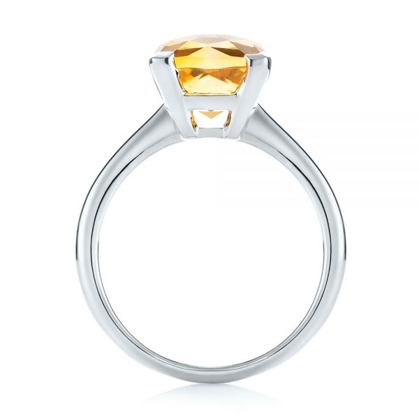 18k White Gold 18k White Gold Citrine Solitaire Fashion Ring - Front View - 104590