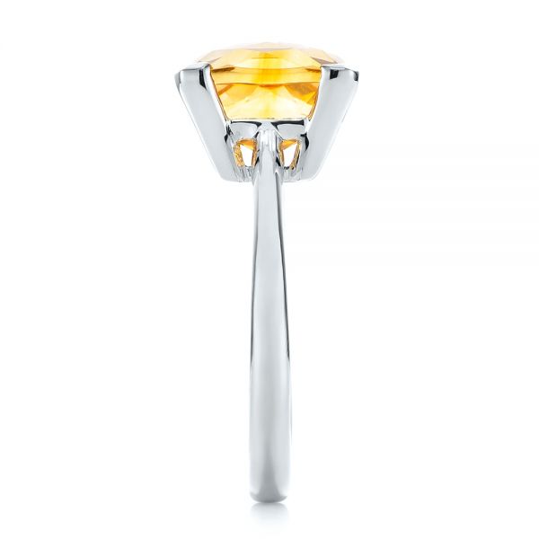 18k White Gold 18k White Gold Citrine Solitaire Fashion Ring - Side View - 104590
