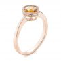 18k Rose Gold 18k Rose Gold Citrine Vintage-inspired Solitaire Ring - Three-Quarter View -  104594 - Thumbnail