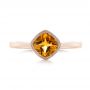 18k Rose Gold 18k Rose Gold Citrine Vintage-inspired Solitaire Ring - Top View -  104594 - Thumbnail