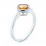 18k White Gold 18k White Gold Citrine Vintage-inspired Solitaire Ring - Three-Quarter View -  104594 - Thumbnail