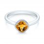  Platinum Platinum Citrine Vintage-inspired Solitaire Ring - Flat View -  104594 - Thumbnail