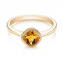 18k Yellow Gold 18k Yellow Gold Citrine Vintage-inspired Solitaire Ring - Flat View -  104594 - Thumbnail