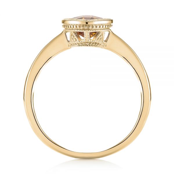 18k Yellow Gold 18k Yellow Gold Citrine Vintage-inspired Solitaire Ring - Front View -  104594