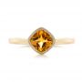 18k Yellow Gold 18k Yellow Gold Citrine Vintage-inspired Solitaire Ring - Top View -  104594 - Thumbnail