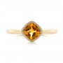 14k Yellow Gold 14k Yellow Gold Citrine Vintage-inspired Solitaire Ring - Top View -  104594 - Thumbnail