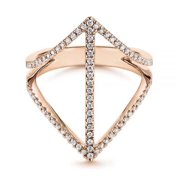 18k Rose Gold 18k Rose Gold Contemporary Openwork Diamond Fashion Ring - Flat View - 105495