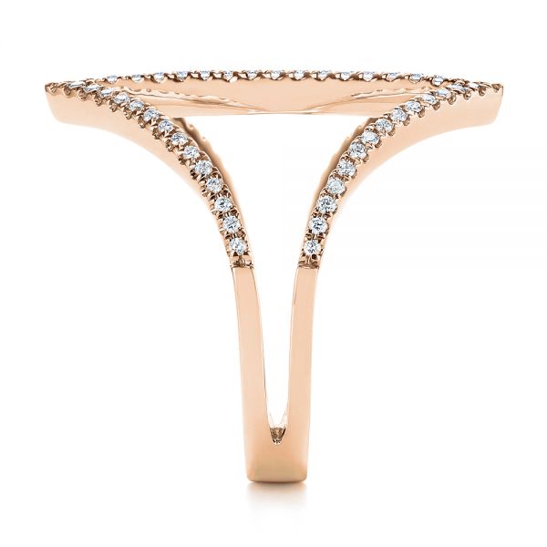 18k Rose Gold 18k Rose Gold Contemporary Openwork Diamond Fashion Ring - Side View - 105495