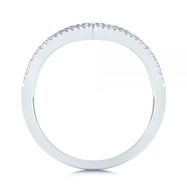 14k White Gold Contemporary Openwork Diamond Fashion Ring - Front View - 105495