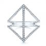 14k White Gold Contemporary Openwork Diamond Fashion Ring - Top View -  105495 - Thumbnail