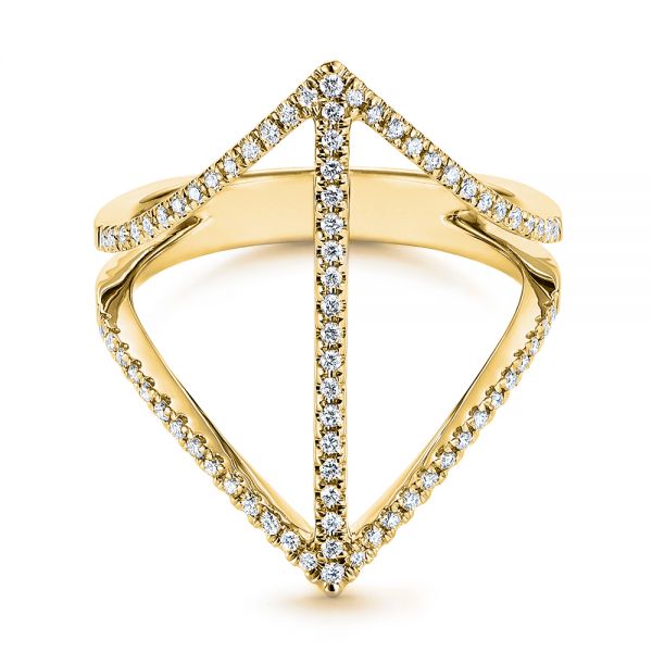 18k Yellow Gold 18k Yellow Gold Contemporary Openwork Diamond Fashion Ring - Flat View - 105495