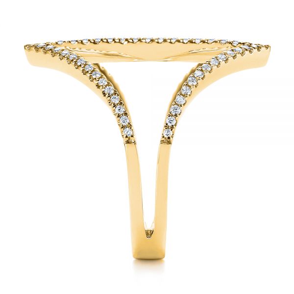 18k Yellow Gold 18k Yellow Gold Contemporary Openwork Diamond Fashion Ring - Side View - 105495