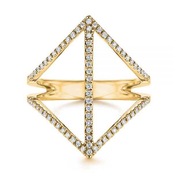 14k Yellow Gold 14k Yellow Gold Contemporary Openwork Diamond Fashion Ring - Top View -  105495