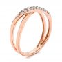 14k Rose Gold Criss Cross Pave Diamond Fashion Ring - Three-Quarter View -  105496 - Thumbnail