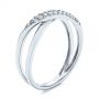 18k White Gold 18k White Gold Criss Cross Pave Diamond Fashion Ring - Three-Quarter View -  105496 - Thumbnail